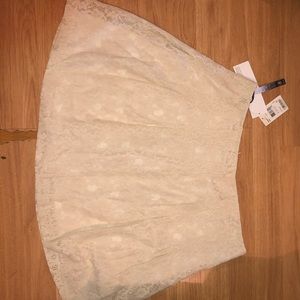 White Lacey Mini Skirt